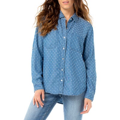 Liverpool Clip Dot Roll Tab Shirt, Blue