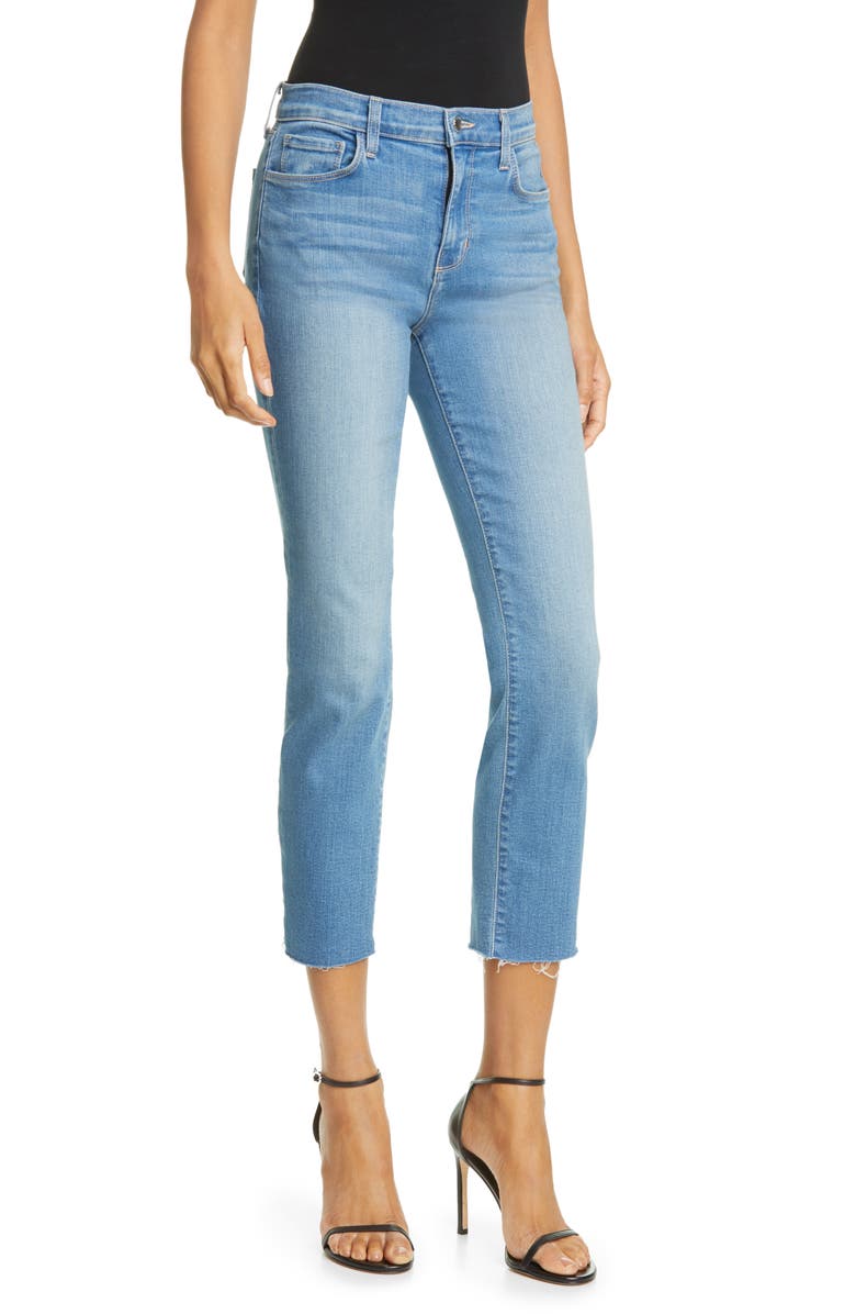 L'AGENCE Sada High Waist Crop Slim Jeans (Laguna) | Nordstrom