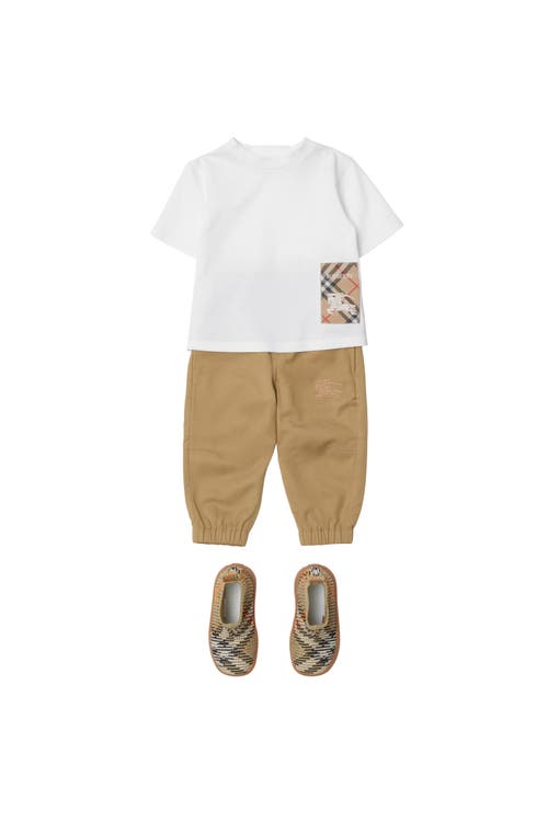 Burberry Check Cotton T-shirt In White