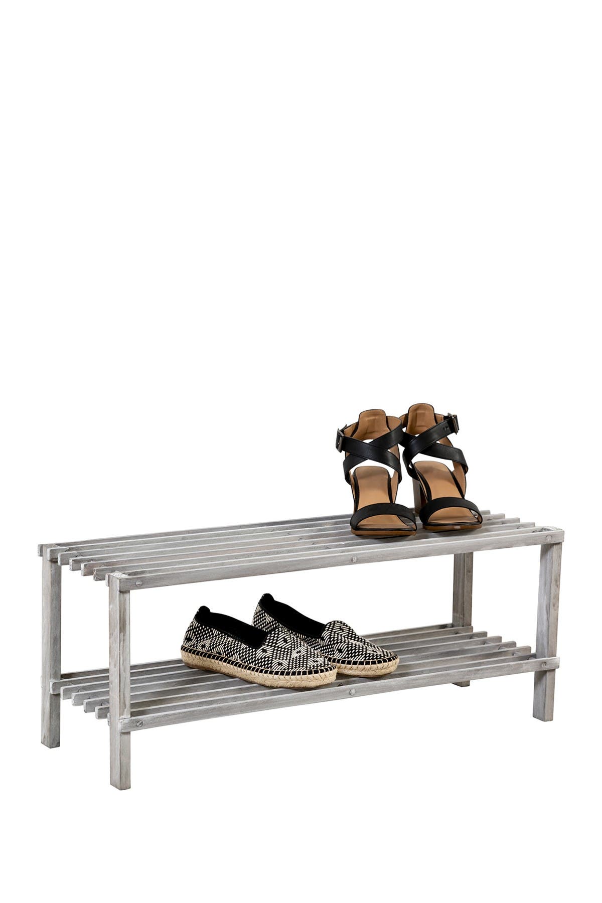 Honey-Can-Do | Grey 2-Tier Shoe Rack 