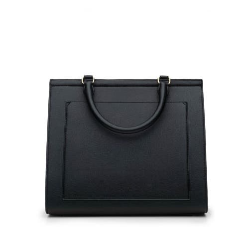 Modern Picnic The Large Luncher Vegan Leather Lunchbox In Black
