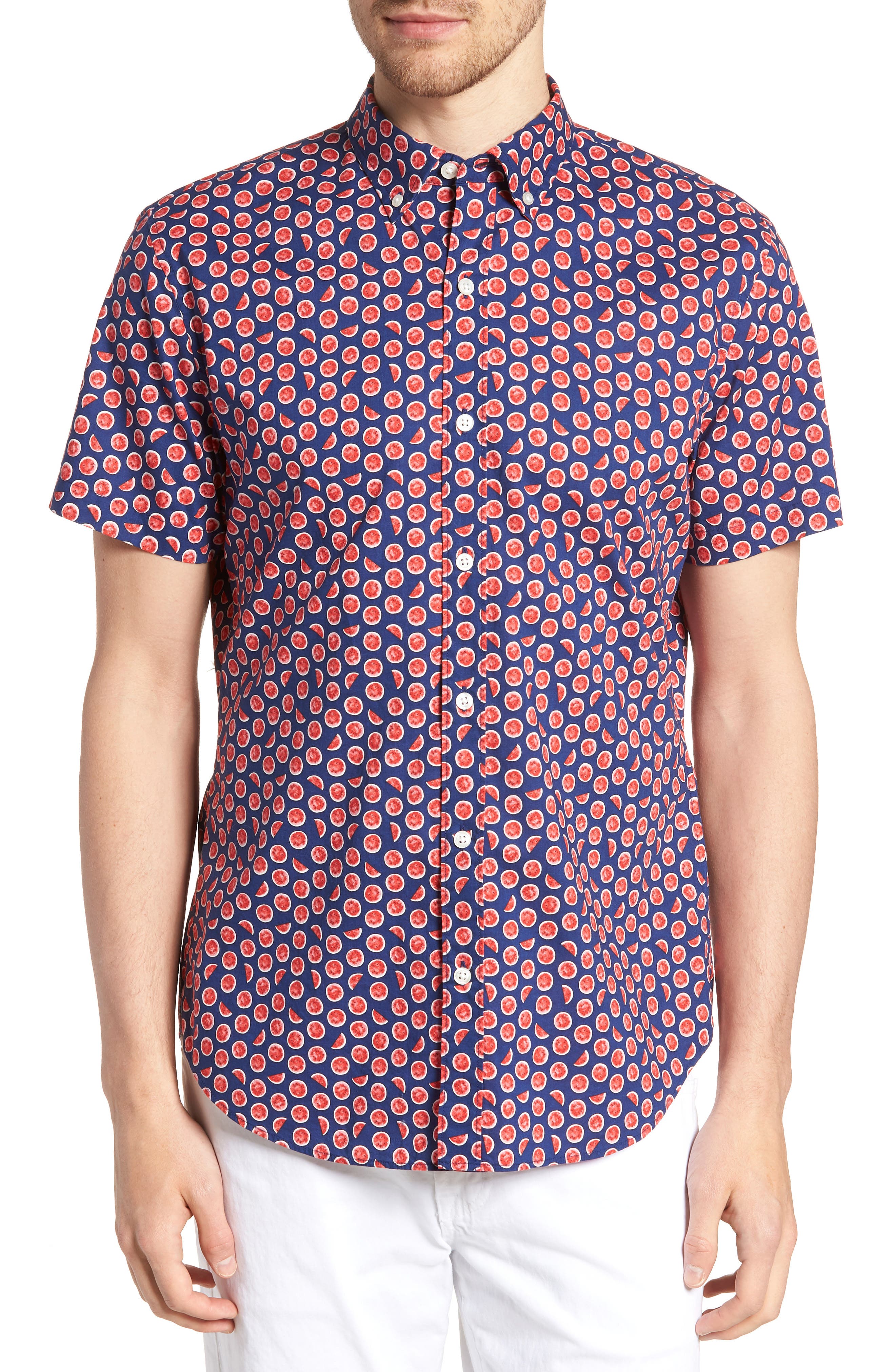 Bonobos Riviera Slim Fit Watermelon Print Sport Shirt Nordstrom