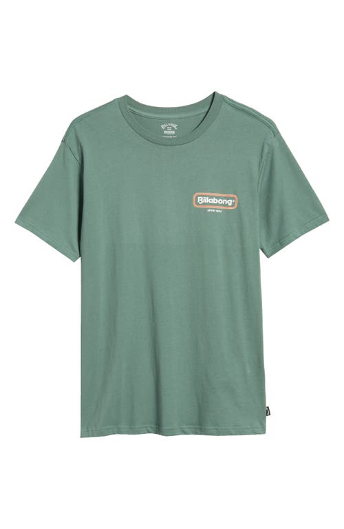 Shop Billabong Walled Logo Cotton Graphic T-shirt In Marine Green