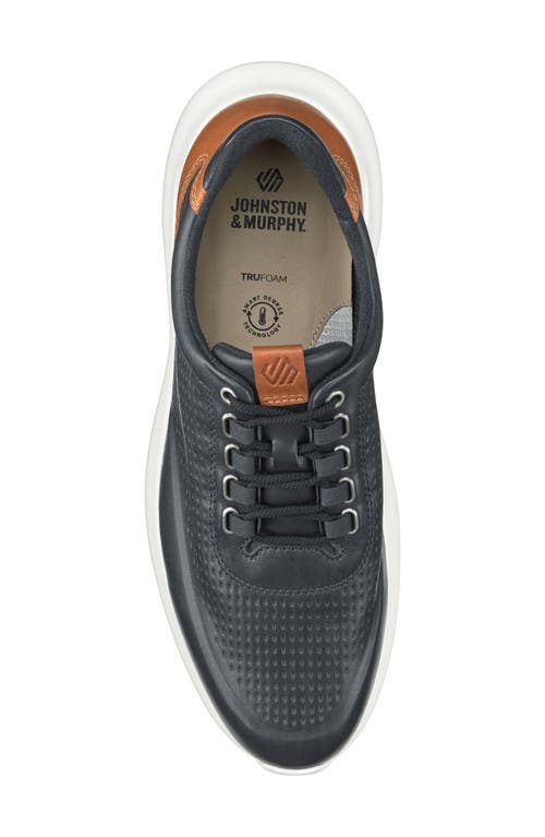 Shop Johnston & Murphy Amherst 2.0 U-throat Leather Sneaker In Black Full Grain