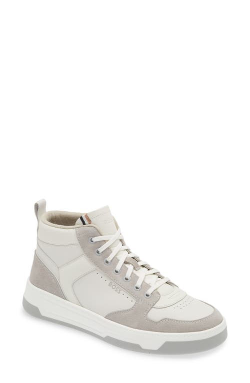 BOSS Baltimore High Top Sneaker in Open White at Nordstrom, Size 7Us