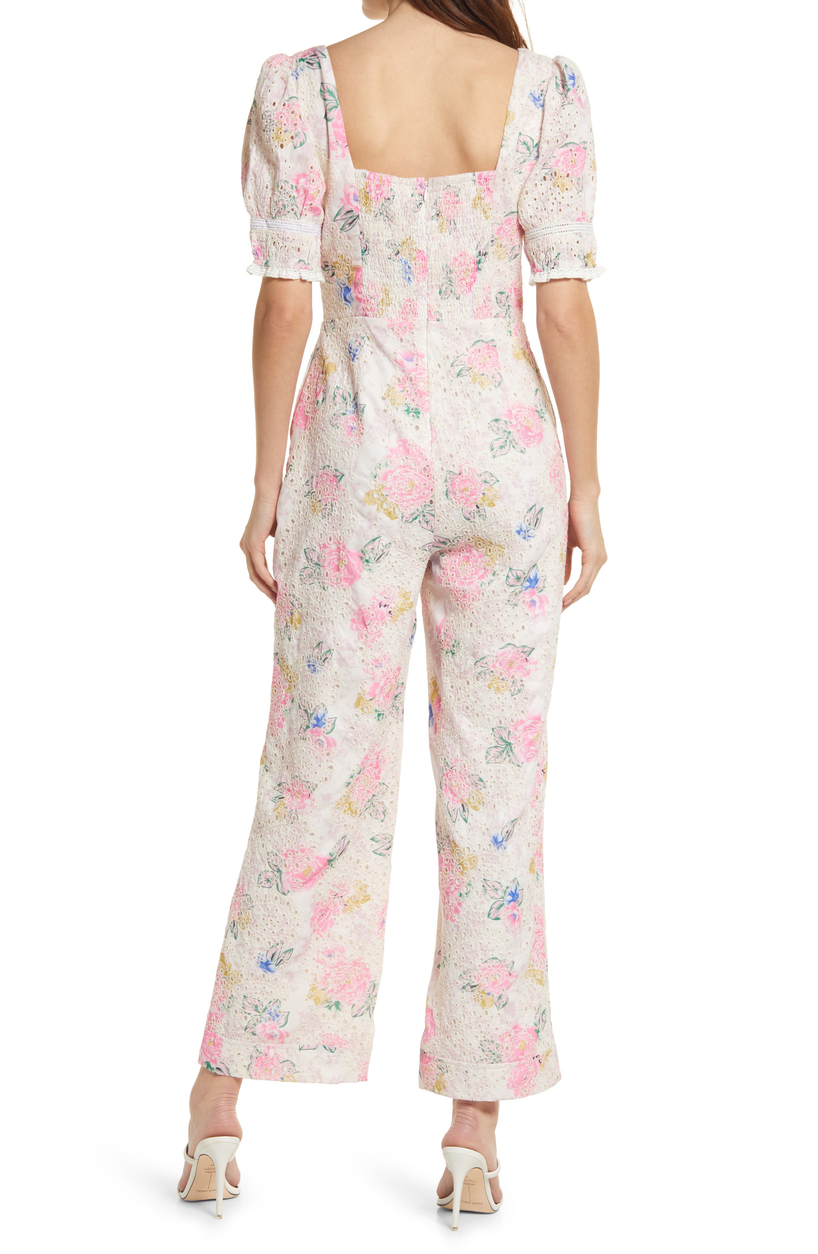 Adelyn Rae Angei Eyelet Embroidered Jumpsuit | Nordstrom