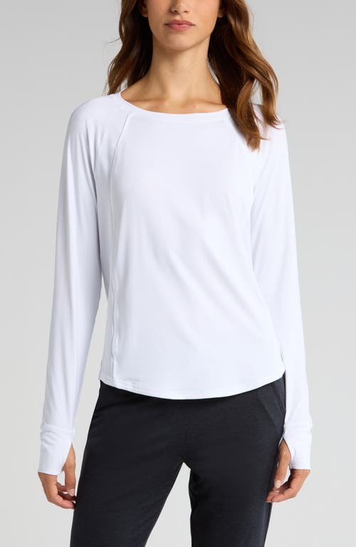 Shop Zella Movement Long Sleeve Performance T-shirt In White