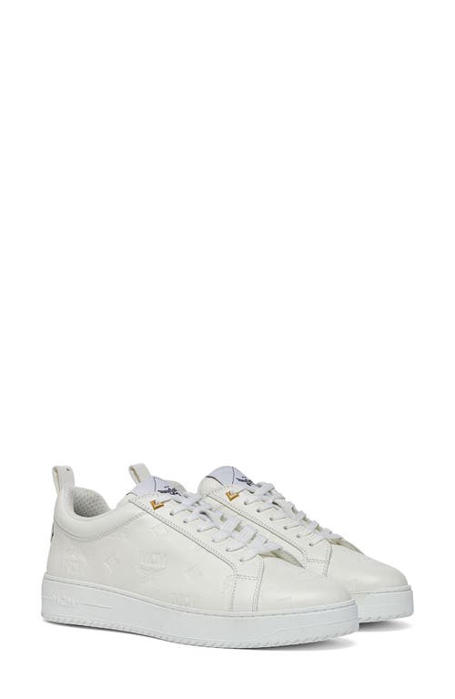 Shop Mcm Neo Embossed Monogram Platform Sneaker In Egret