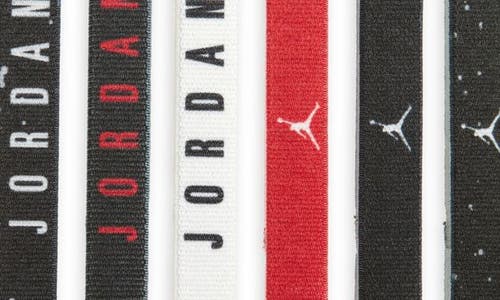 Shop Jordan Assorted 6-pack Hair Ties In Black/black/white