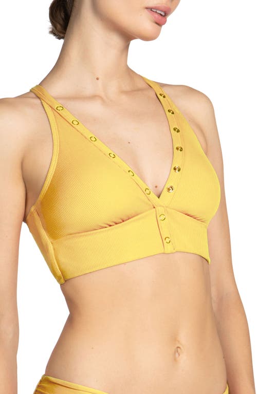 Shop Robin Piccone Amy Halter Bikini Top In Yolk