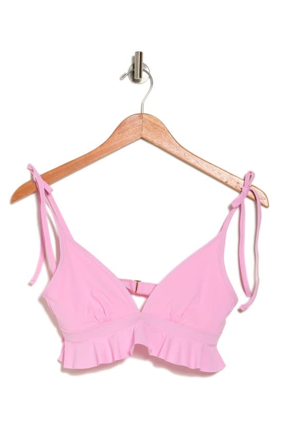 Shop Hanky Panky Ruffle Triangle Bikini Top In Electric Rose