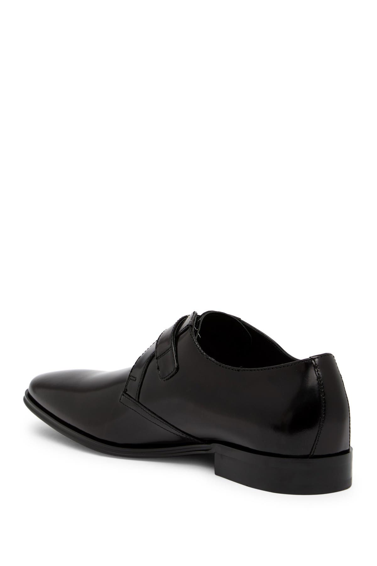 versace spazzolato leather monk strap loafer