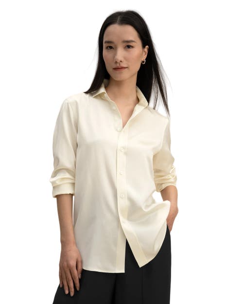 LILYSILK LILYSILK TAILORED BUTTON DOWN SILK SHIRT 