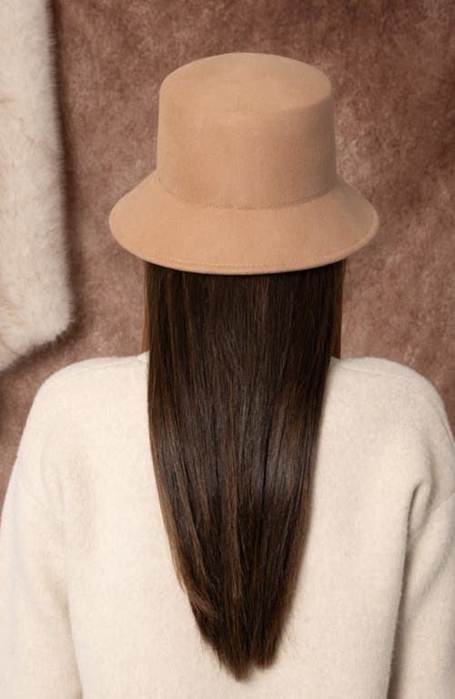 Shop Eugenia Kim Jonah Wool Felt Bucket Hat In Camel