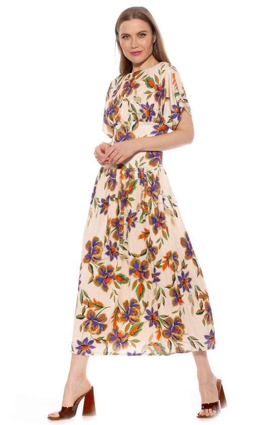 Shop Alexia Admor Luna Dolman Sleeve Maxi Dress In Beige Floral
