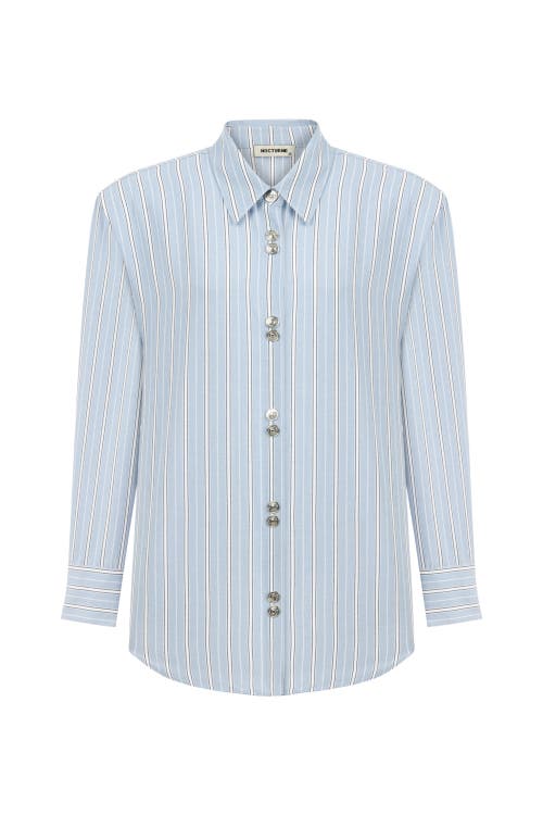 NOCTURNE NOCTURNE STRIPED SHIRT WITH SHOULDER PAD