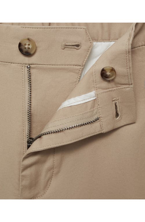 Shop Mango Slim Fit Stretch Cotton Bermuda Chino Shorts In Beige