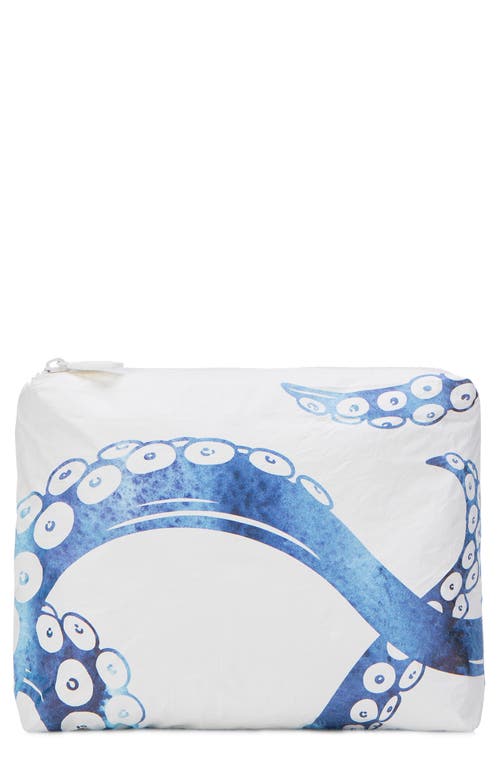 Shop Aloha Collection Small Water Resistant Tyvek® Zip Pouch In Indigo Splash