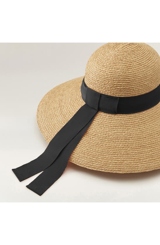 Shop Helen Kaminski Cori Wide Brim Raffia Straw Sun Hat In Natural/ Black