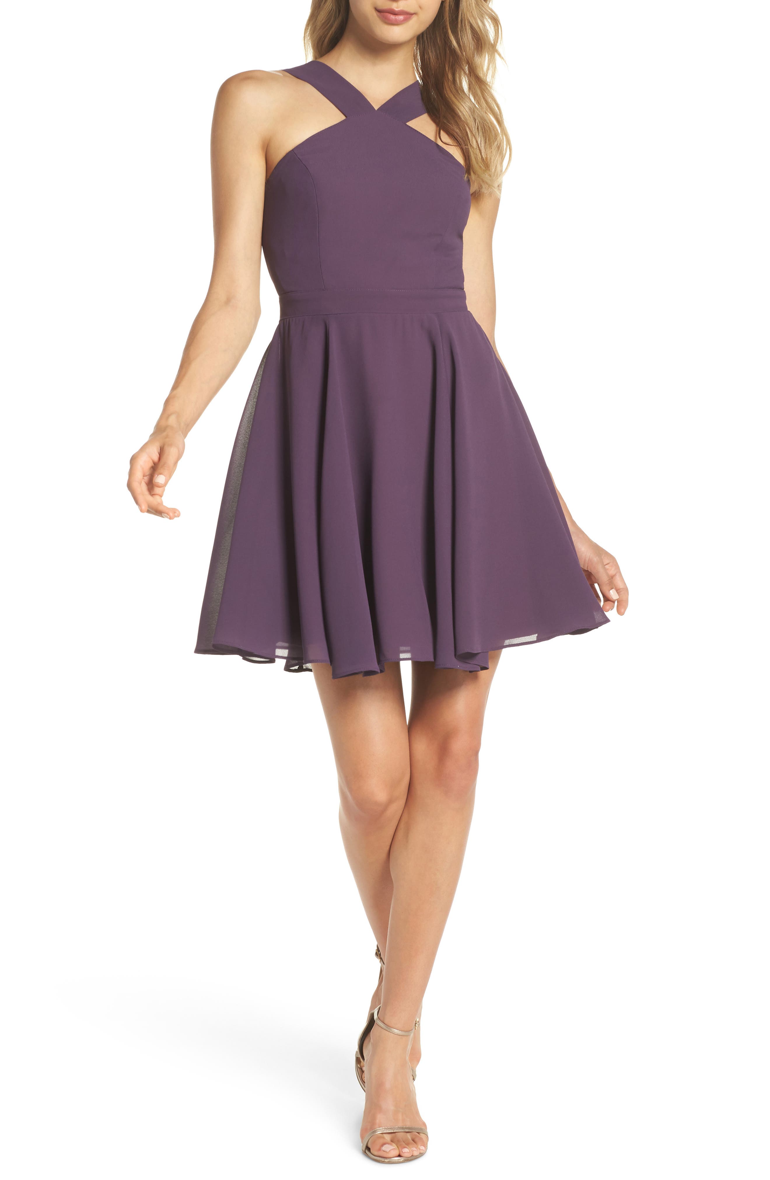 forevermore dusty purple skater dress