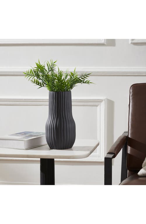 Renwil Nocera Ceramic Stoneware Decorative Vase In Black