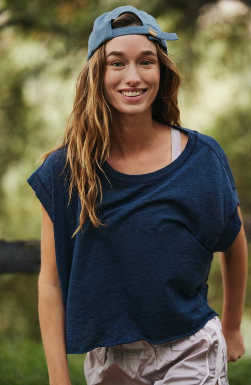 Shop Fp Movement By Free People Free People Fp Movement My Tee Time Open Back T-shirt In Midnight Navy