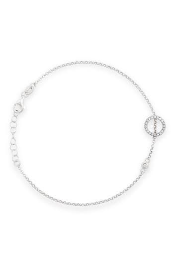 Meshmerise Diamond Initial Bezel Bracelet In White-o