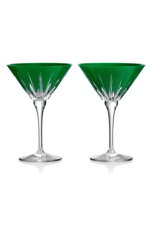 Waterford New Year Firework Set of 2 Martini Glasses in Green 