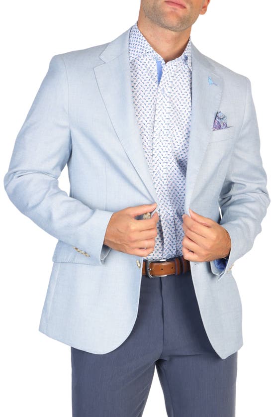 Shop Tailorbyrd Textured Birdseye Sport Coat In Blue Jay