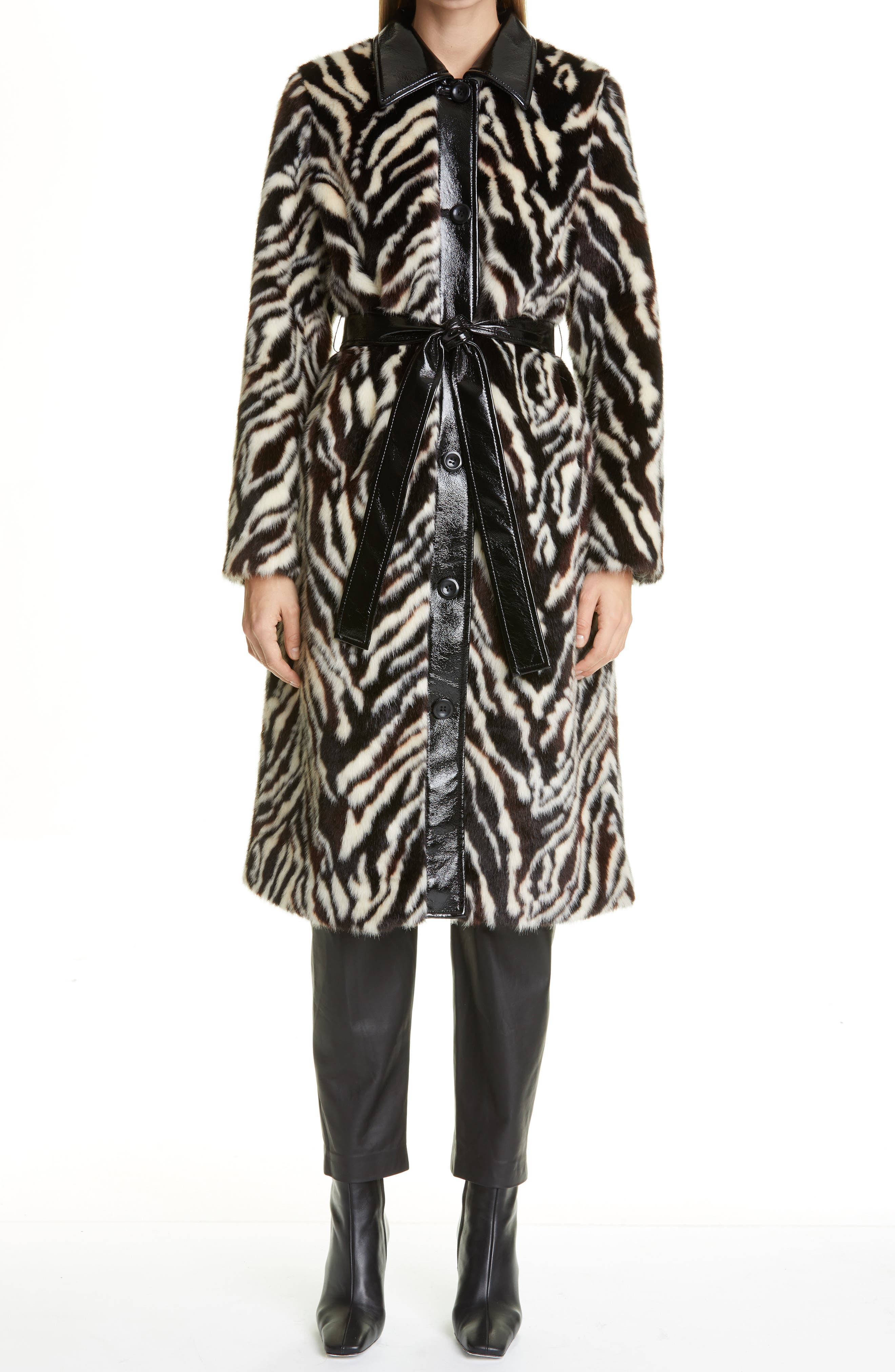 saint laurent zebra coat