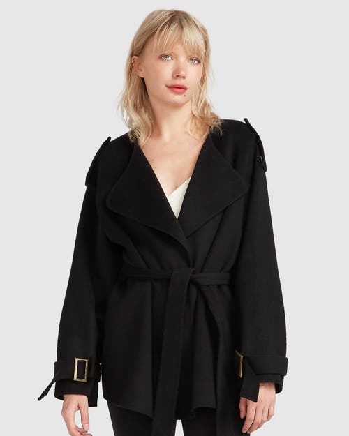 Belle & Bloom Let Me Go Collarless Coat In Black