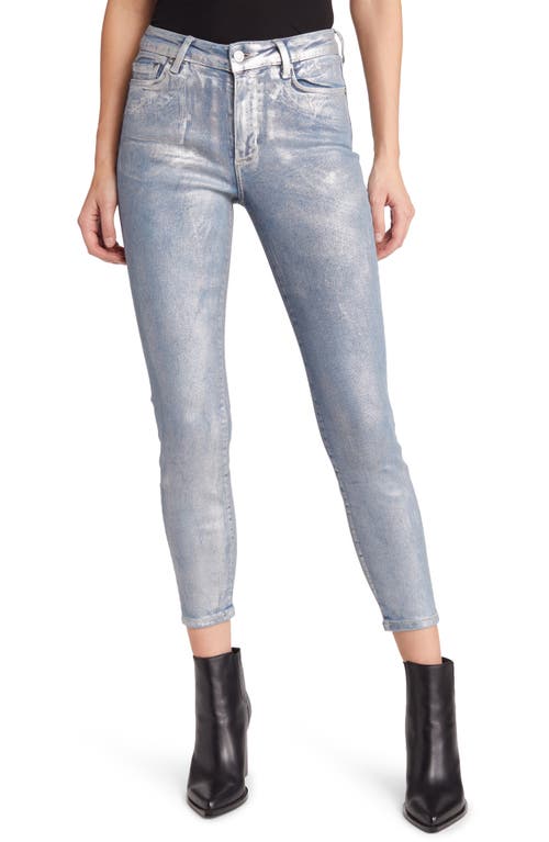 AllSaints Dax Metallic High Waist Skinny Ankle Jeans in Indigo Blue