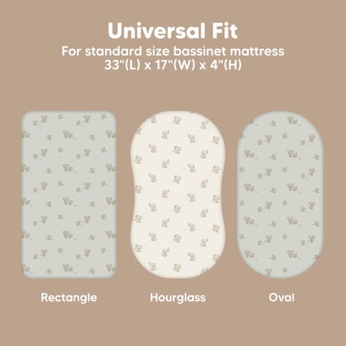 Keababies 2-pack Soothe Fitted Bassinet Sheets In Elly