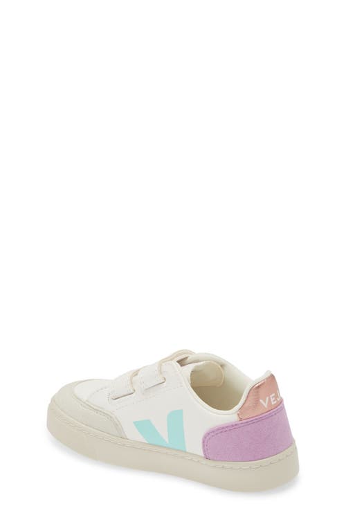 Shop Veja Kids' V-12 Sneaker In Extra-white/multi/orchid