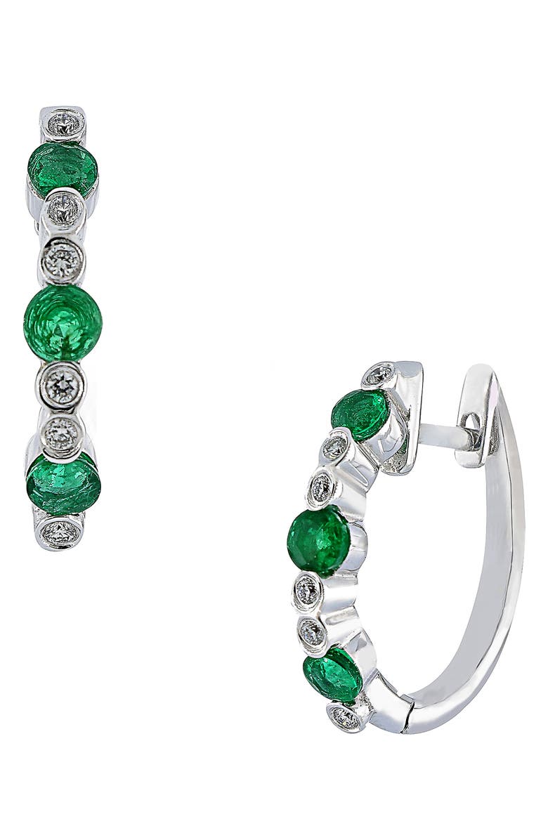 Bony Levy Emerald Diamond Hoop Earrings Nordstrom Exclusive Emerald Diamond Hoop Earrings Main Color