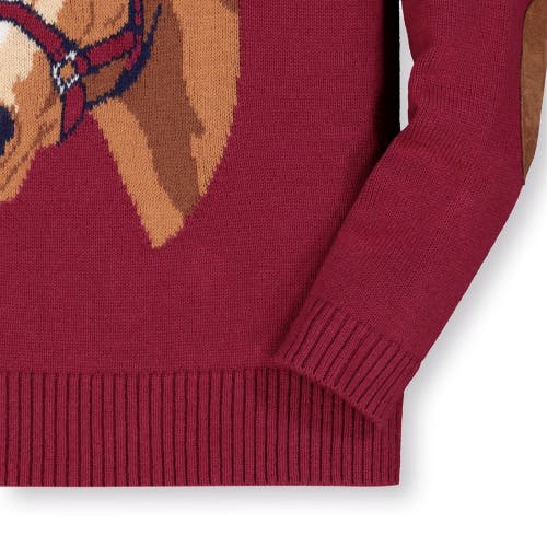 Shop Hope & Henry Baby Girls' Organic Horse Intarsia Sweater, Infant In Berry Horse