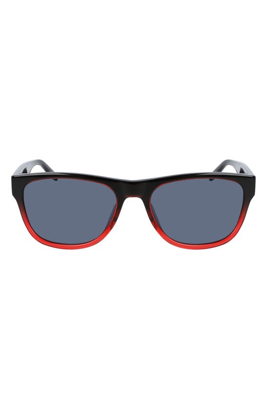 Converse All Star® 57mm Rectangle Sunglasses In Crystal Smoke/ Poppy Grad Mirr