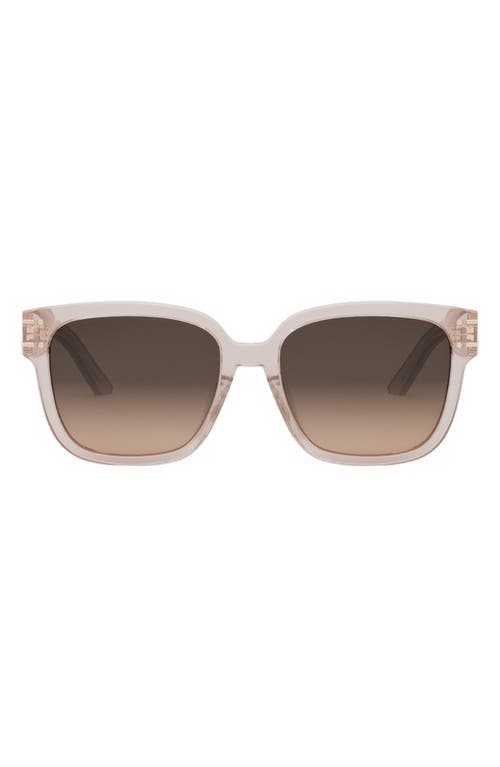 'Diorsignature S7F Square Sunglasses in Shiny Pink /Gradient Roviex 