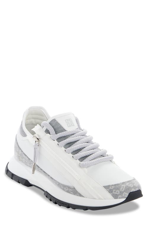 Givenchy Zippered Sneakers Contrast Panels In Grey/white