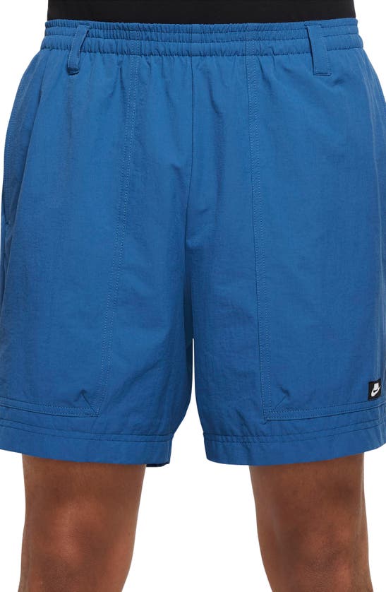 Nike Sportswear Essentials Woven Camp Shorts In Dark Marina Blue
