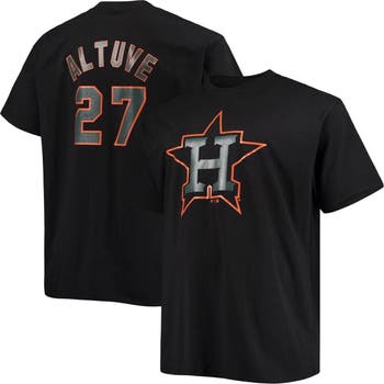 FANATICS Men's Fanatics Branded Jose Altuve Black Houston Astros Big & Tall  Wordmark Name & Number T-Shirt