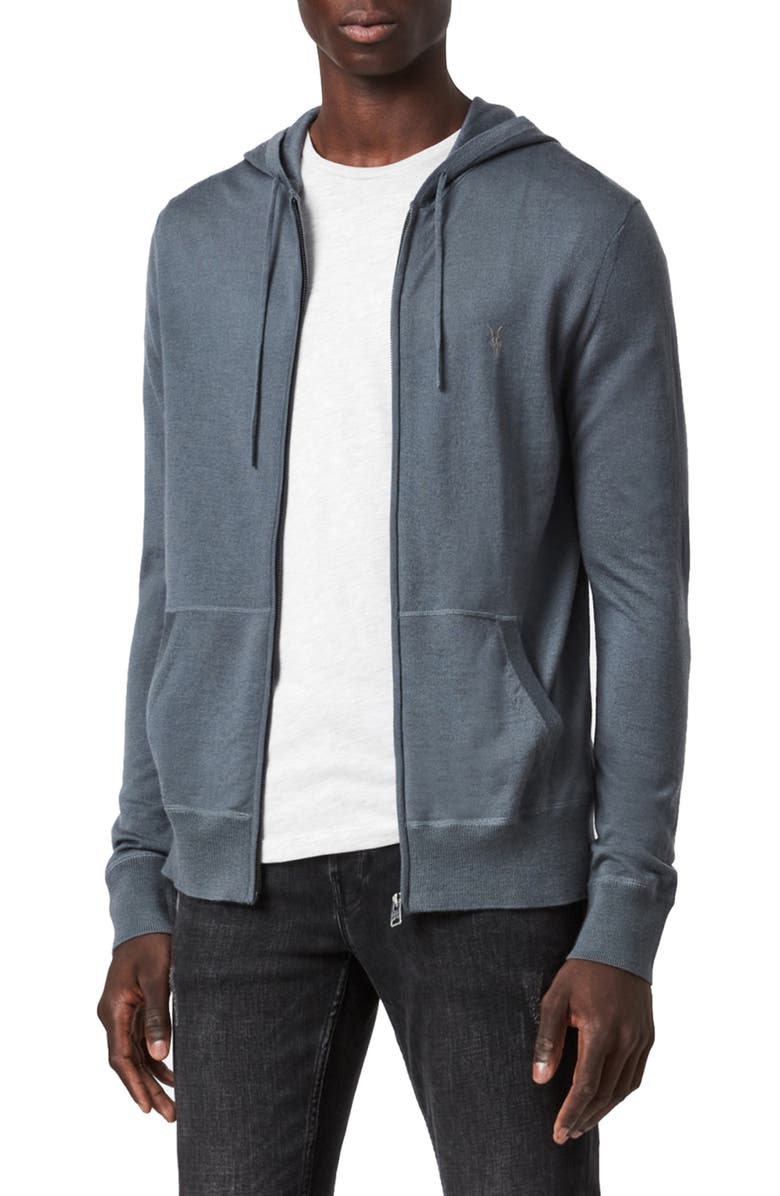 AllSaints Mode Slim Fit Merino Wool Zip Hoodie | Nordstrom AllSaints Mode Slim Fit Merino Wool Zip Hoodie | Nordstrom