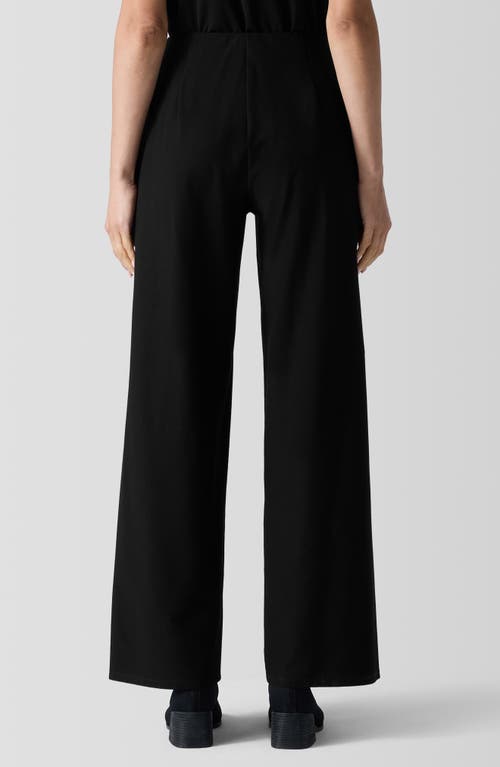 Shop Eileen Fisher High Waist Ankle Wide Leg Pants In Black