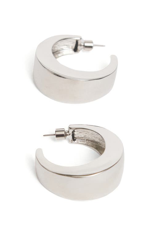 Shop Mango Volume Hoop Earrings In Silver