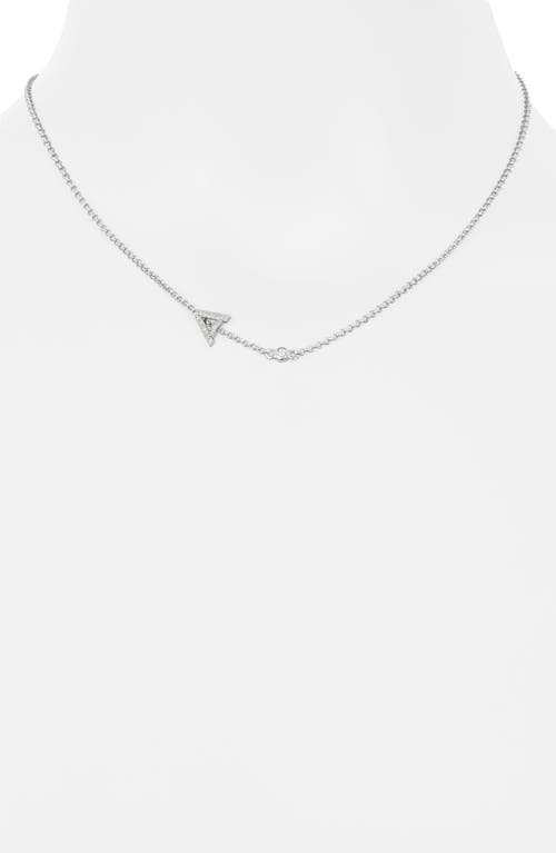 Meshmerise Bezel Diamond Initial Chain Necklace In White-a