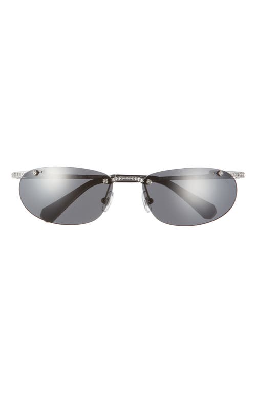Swarovski 59mm Oval Sunglasses in Matte Silver at Nordstrom