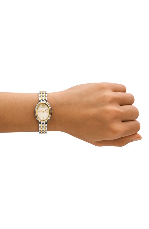 Shop Tory Burch The Oval Two-tone Bracelet Watch, 22mm X 28mm In Two Tone