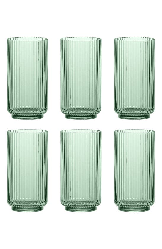 Shop Tarhong Set Of 6 Shatterproof Mesa Jumbo Drinking Glasses In Green