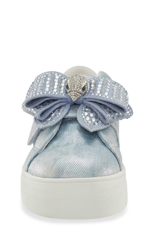 Shop Kurt Geiger London Kids' Mini Laney Bow Sneaker In Denim