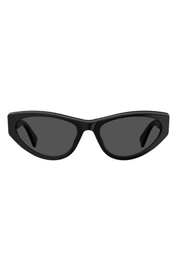 Shop Moschino 56mm Cat Eye Sunglasses In Black/grey